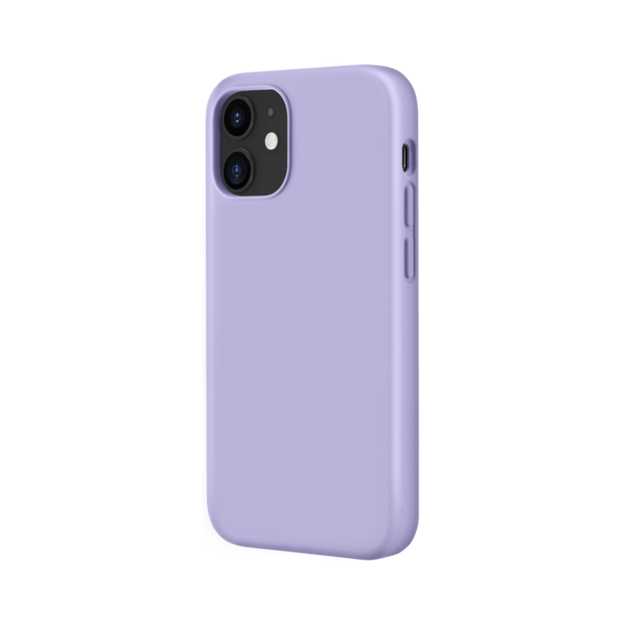 (O) Anti-Shock Soft Gel Silicone Case for Apple iPhone 12 mini, Lilac Purple