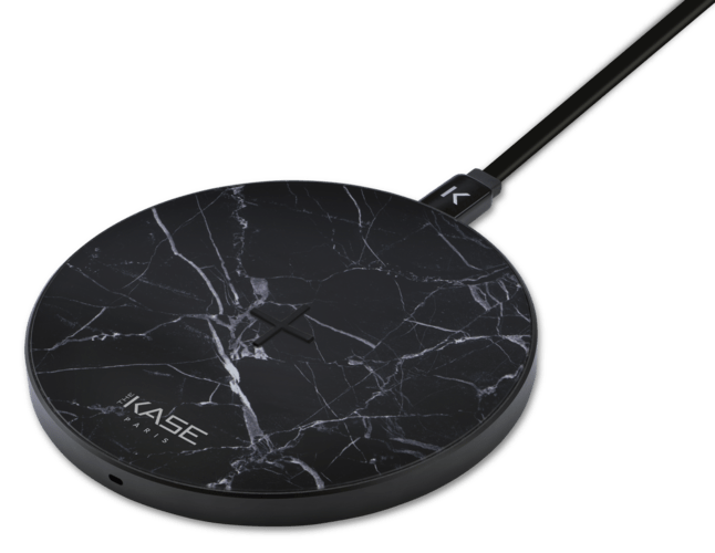 Case Marble Motif Qi Fast Charge Wireless Charging Pad 7.5W/ 10W, Midnight Black