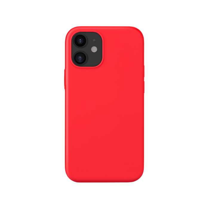 (O) Coque antichoc en gel de silicone doux pour Apple iPhone 12 mini, Rouge Ardent