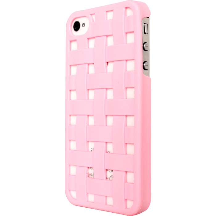 Coque pour Apple iPhone 4/4S, quadrillée Rose Pale