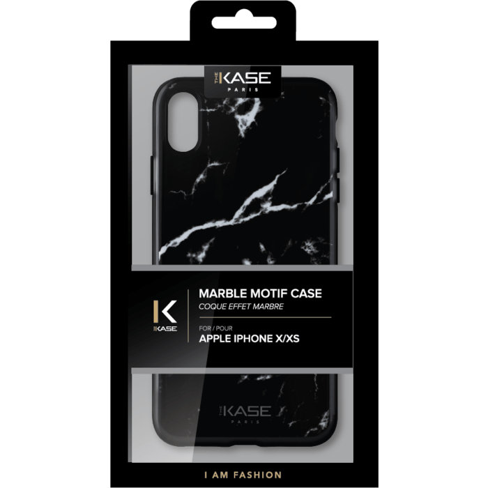 Marble Motif Case for Apple iPhone X/XS, Marquina Black