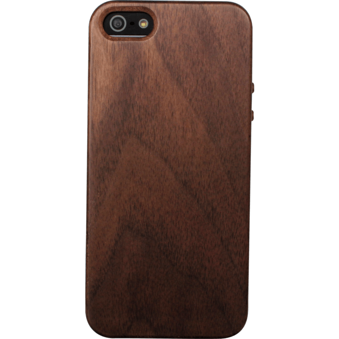 Coque pour Apple iPhone 5/5s/SE, Bois Naturel Walnut Noir