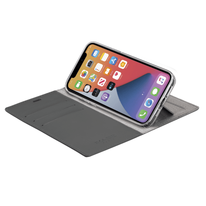Custodia flip Diarycase 2.0 in vera pelle con supporto magnetico per Apple iPhone 12/12 Pro, Lilac Purple
