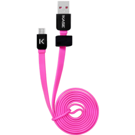 Cable plat vers Micro USB (1m) pour Android, Rose Bonbon