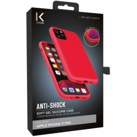 Anti-Shock Soft Gel Silicone Case for Apple iPhone 11 Pro, Fiery Red