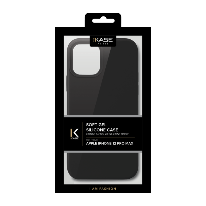 Coque en Gel de Silicone Doux pour iPhone 12 Pro Max, Noir satin