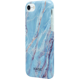 Coque en silicone effet marbr&eacute; pour Apple iPhone 6/6s/7/8/SE 2020, bleu granite