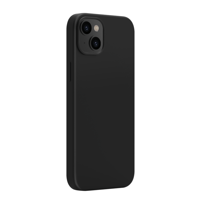 Coque antichoc en gel de silicone doux pour Apple iPhone 14 Plus, Noir satin