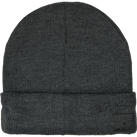 Casque Bluetooth Bonnet maille c&ocirc;tel&eacute;e, Gris