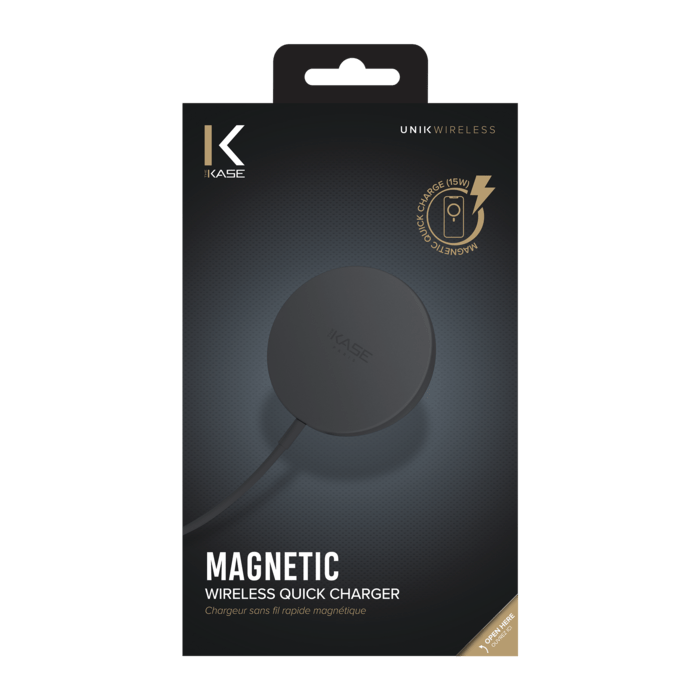 Chargeur sans fil rapide magn&eacute;tique (15W), Noir carbon