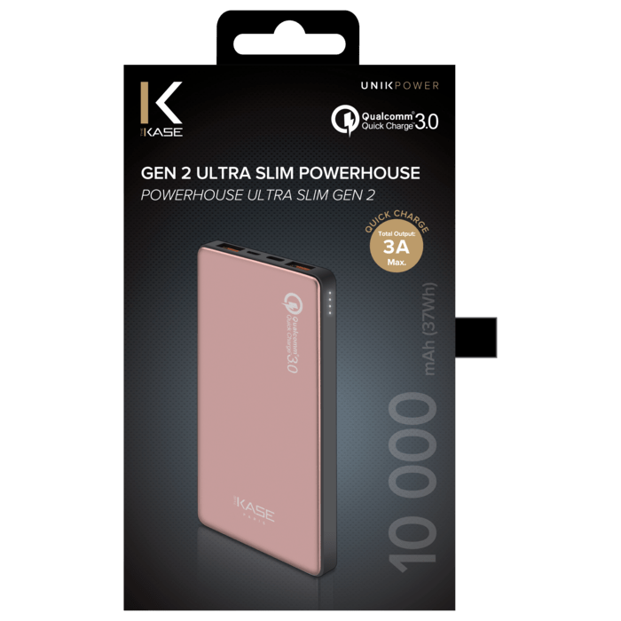 Batterie externe PowerHouse ultra slim GEN 2.0 10 000mAh (37Wh), Or rose