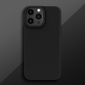 Coque antichoc en gel de silicone doux pour Apple iPhone 13 Pro Max, Noir satin