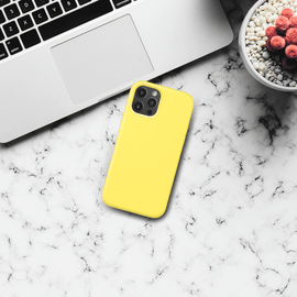Custodia in silicone gel antiurto per Apple iPhone 12/12 Pro, giallo limone