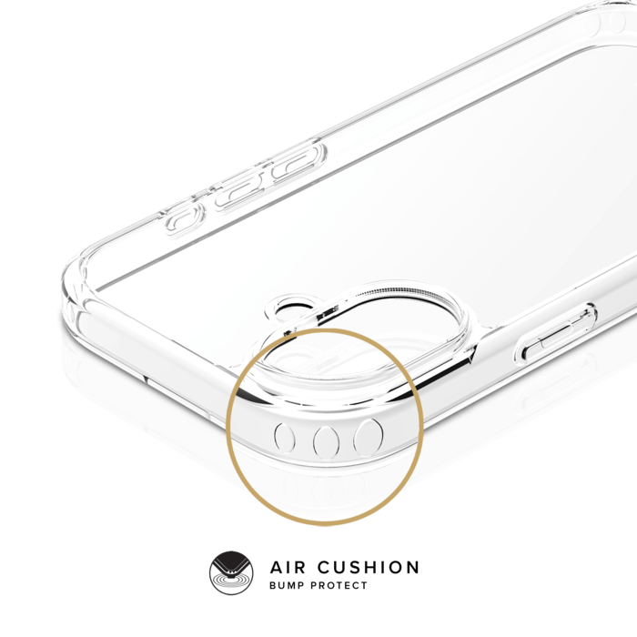 Coque hybride invisible fabriqu&eacute;e &agrave; 83 % de plastique recycl&eacute; pour Apple iPhone 16, transparente