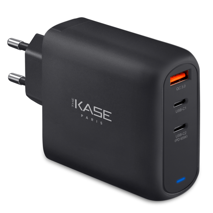 Chargeur secteur mural UE USB universel PowerPort Ultra Speed+ Charge Rapide 65W (QC 4+/Power Delivery), Noir