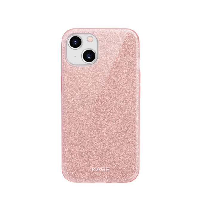 Coque slim&nbsp;paillet&eacute;e &eacute;tincelante pour Apple iPhone 13, Or Rose