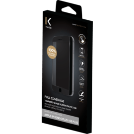 Protection d'&eacute;cran en verre tremp&eacute; (100% de surface couverte) pour iPhone 6/6s Plus, Noir