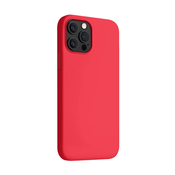 (O) Coque antichoc en gel de silicone doux pour Apple iPhone 12 Pro Max, Rouge Ardent