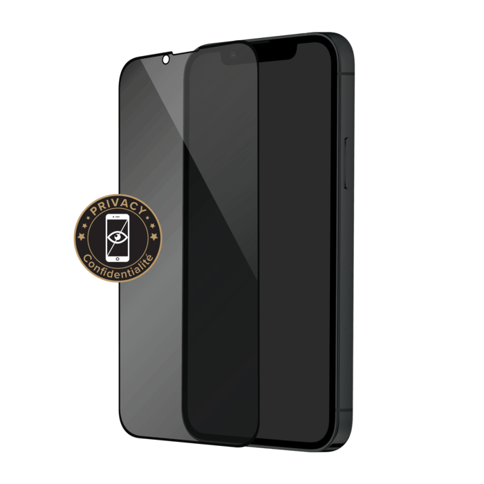 Protection d'&eacute;cran Priv&eacute;e en verre tremp&eacute; (100% de surface couverte) pour Apple iPhone 13 Pro Max/ 14 Plus, Noir