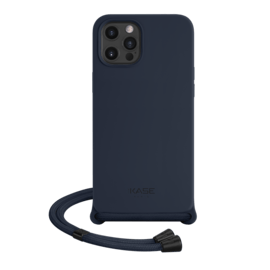 Coque en gel de silicone doux en bandouli&egrave;re pour Apple iPhone 12 Pro Max, Bleu Oxford