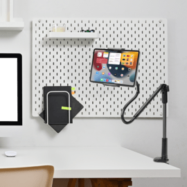 Support col de cygne pour tablette et smartphone (1,2 m), gris m&eacute;tallique