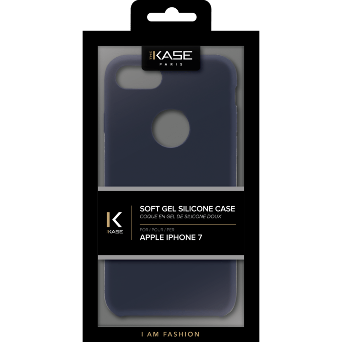 Coque en gel de silicone doux pour Apple iPhone 7, Bleu Marine