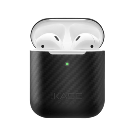 Coque en fibre de carbone v&eacute;ritable pour Apple AirPods, Noir satin&eacute;