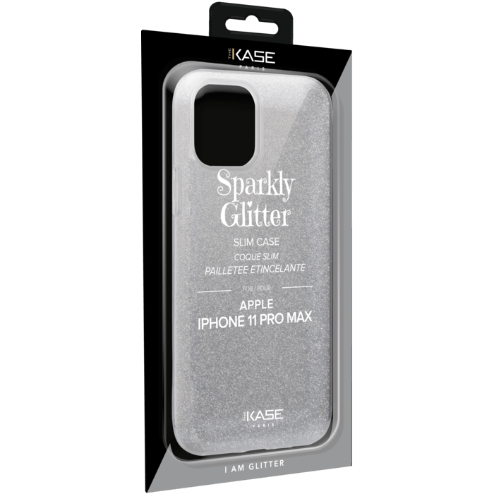 Coque slim pailletée étincelante pour Apple iPhone 11 Pro Max, Argent