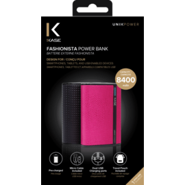 Batterie Externe Fashionista, 8400 mAh, Noir Graphite