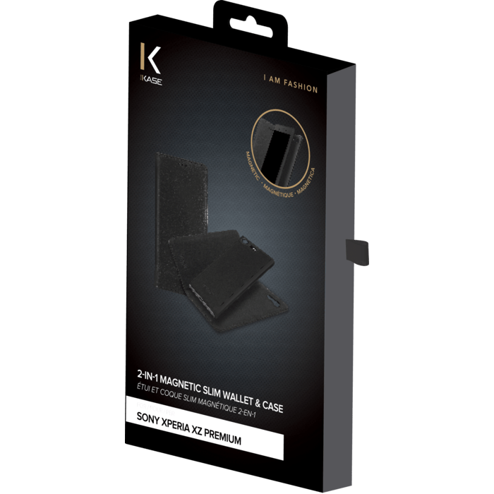 &Eacute;tui et Coque slim magn&eacute;tique 2-en-1 pour Sony Xperia XZ Premium, Noir