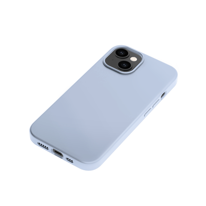 Coque antichoc en gel de silicone doux pour Apple iPhone 14, Bleu Lilas