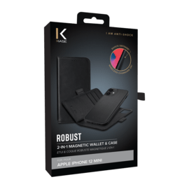 Etui & Coque robuste magn&eacute;tique 2-en-1 pour iPhone Apple  12 mini, Noir Onyx