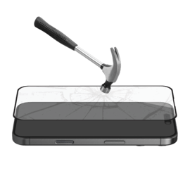 Protection d’écran antibactérienne en verre trempé ultra-résistant à bords incurvés (60% verre trempé recyclé) pour Apple iPhone 16 Pro Max, Noir