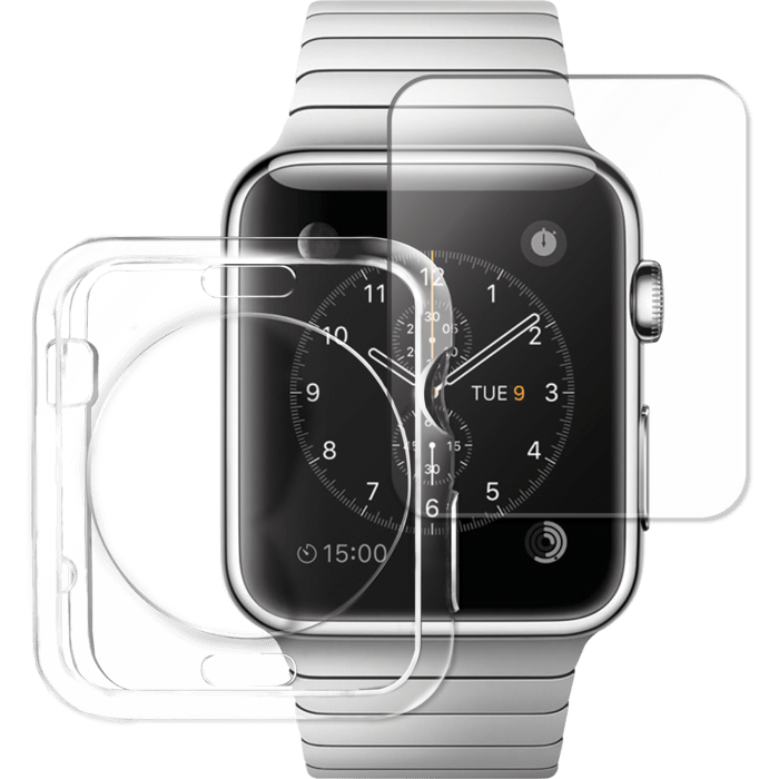 Clarity Coque Silicone & Protection d'écran en verre trempé pour Apple Watch (38mm)