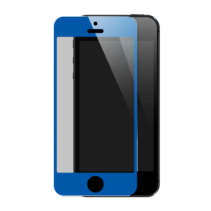 Protection d'écran premium en verre trempé pour Apple iPhone 5/5s/5C/SE, Bleu