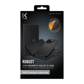 Etui & Coque robuste magn&eacute;tique 2-en-1 pour Apple iPhone 13 Pro Max, Noir Onyx