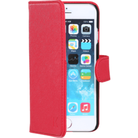 Coque clapet pour Apple iPhone 6 Plus/6s Plus avec Miroir et pochette CB, Rouge