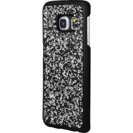 Coque Bling Strass pour Samsung Galaxy S6 Edge, Minuit Noir & Argent