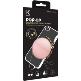 POP-UP poign&eacute;e & support smartphone, Or Rose Chrom&eacute;