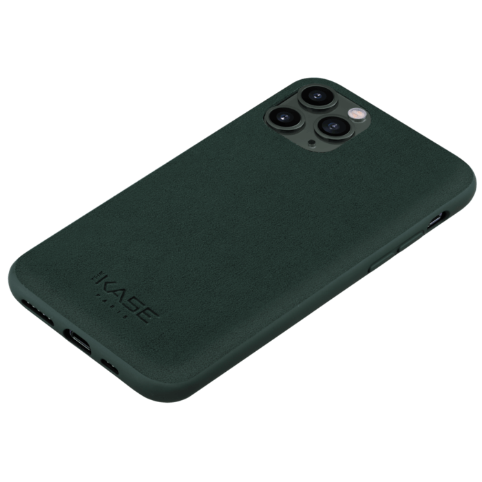 Alcantara Suede Case for Apple iPhone 11 Pro, Midnight Green