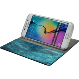 Diarycase Coque clapet en cuir v&eacute;ritable avec support aimant&eacute; pour Samsung Galaxy S6 Edge, motif serpent, Menthe