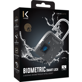 Smart Waterproof IP65 Biometric Lock, Black
