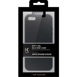 Coque en Gel de Silicone Doux pour Apple iPhone 5/5s/SE, Noir satin