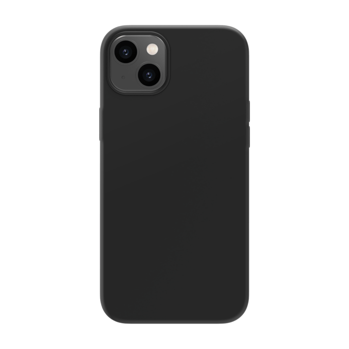 Coque antichoc en gel de silicone doux pour Apple iPhone 14 Plus, Noir satin