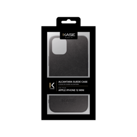 Coque en Suède Alcantara pour Apple iPhone 12 mini, Noir Minuit