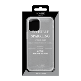 Coque hybride &eacute;tincelante invisible pour iPhone Apple  12 mini, Transparente