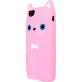 Coque pour Apple iPhone 5/5s/SE, silicone Chat Rose