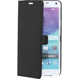 Coque clapet aimantée avec pochette CB pour Samsung Galaxy Note 4, Noir