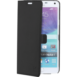 Coque clapet aimant&eacute;e avec pochette CB pour Samsung Galaxy Note 4, Noir
