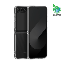 Coque hybride invisible fabriquée à 83 % de plastique recyclé pour Samsung Galaxy Z Flip6, transparente